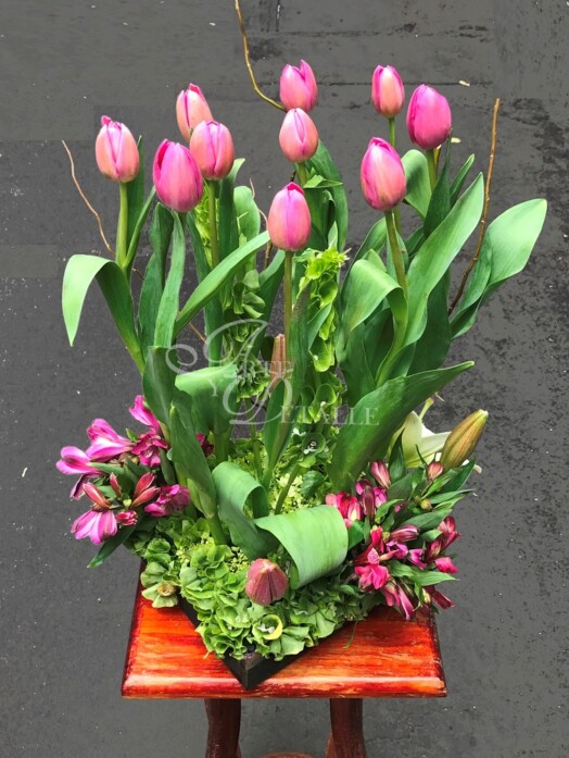 Arreglo de 10 tulipanes y astromelias